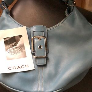 Nice vintage light blue Coach leather bag